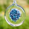 glass suncatcher with cremation ash